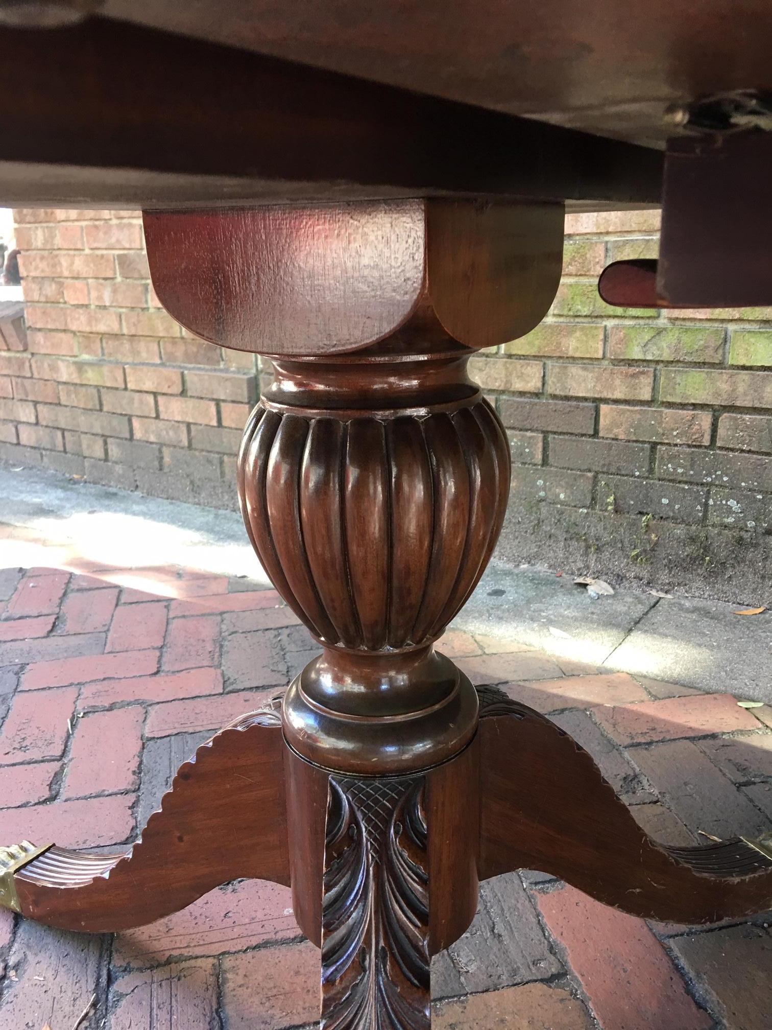 Banquet English Mahogany Dining Room Table with Pedestals & Leaves, 20th Century 1