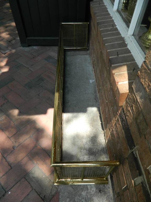 English Polished Brass and Mesh Fireplace Fender, 19th Century at 1stDibs