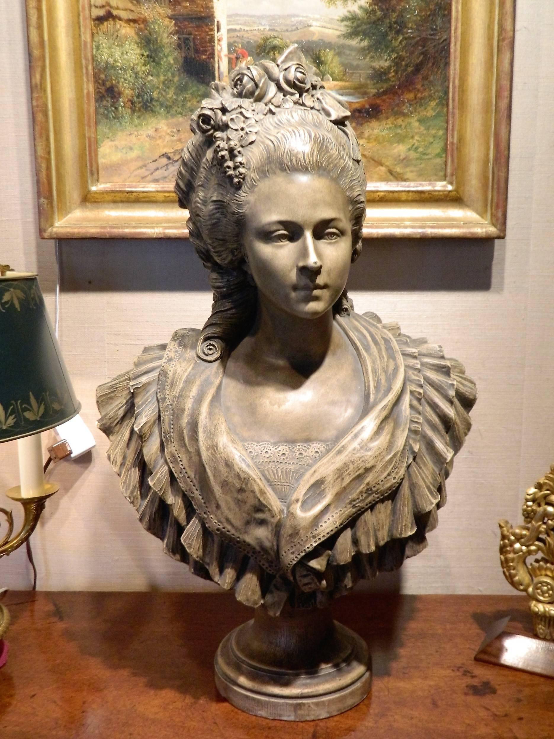 French Terracotta Bust of Marie Antoinette, Late 19th-Early 20th Century 5