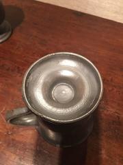 English Set of Three Pewter Footed Mugs or Cups, 19th Century