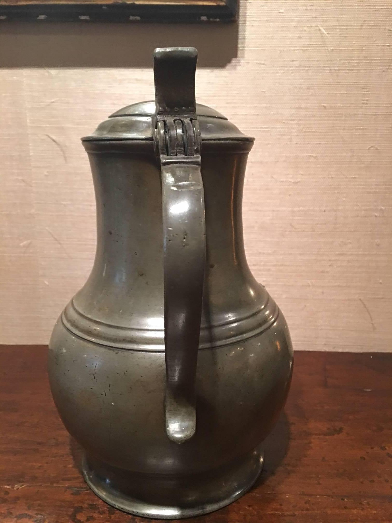 18th century pewter tankard