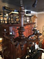 Italian Carved Wood Five Candle Chandelier, 19th Century