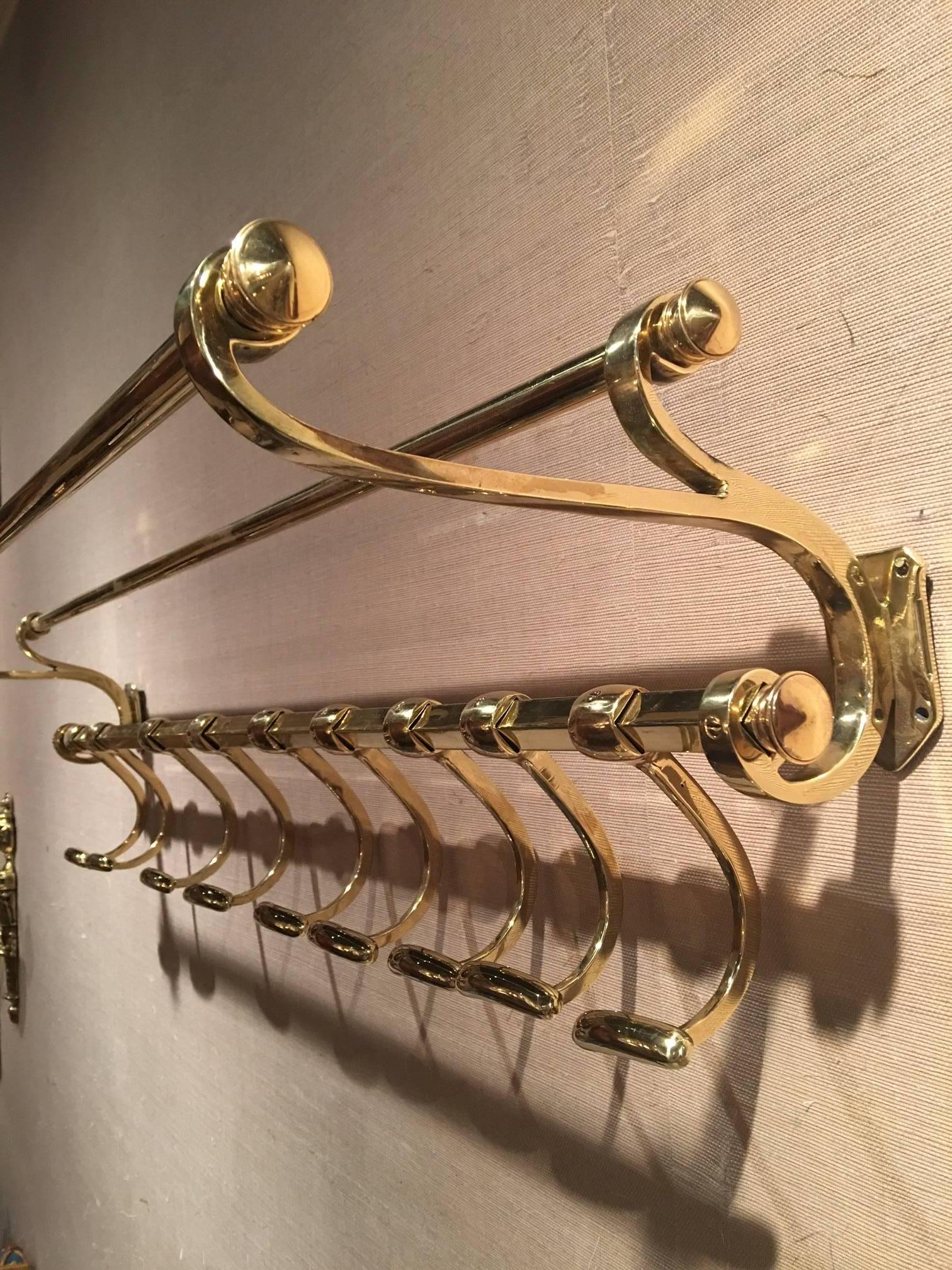 brass wall coat rack