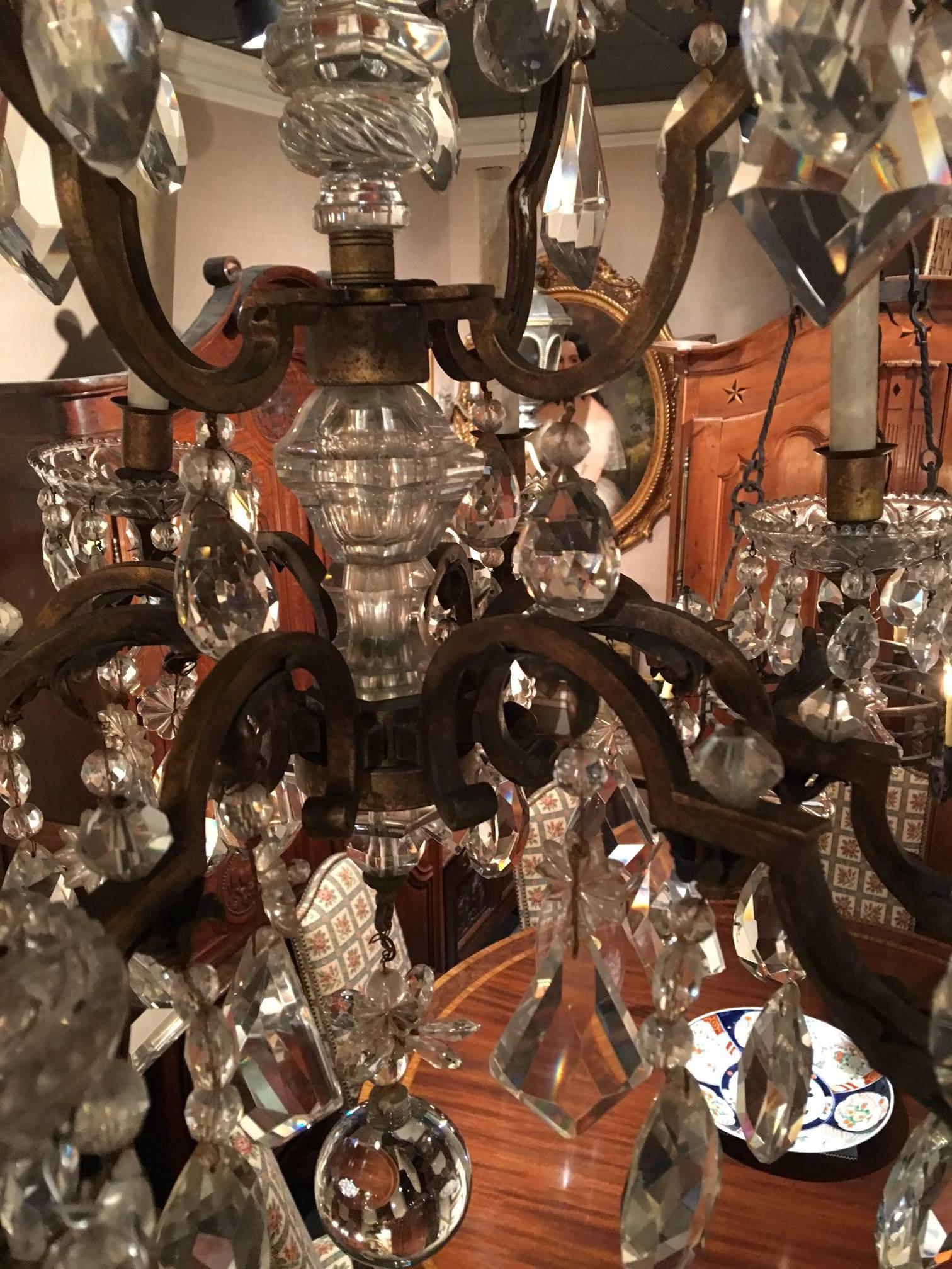 French Eight-Light Crystal Chandelier, 19th Century 3