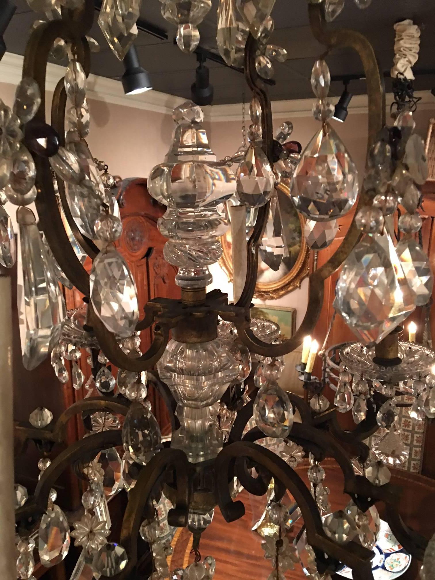 French Eight-Light Crystal Chandelier, 19th Century 4