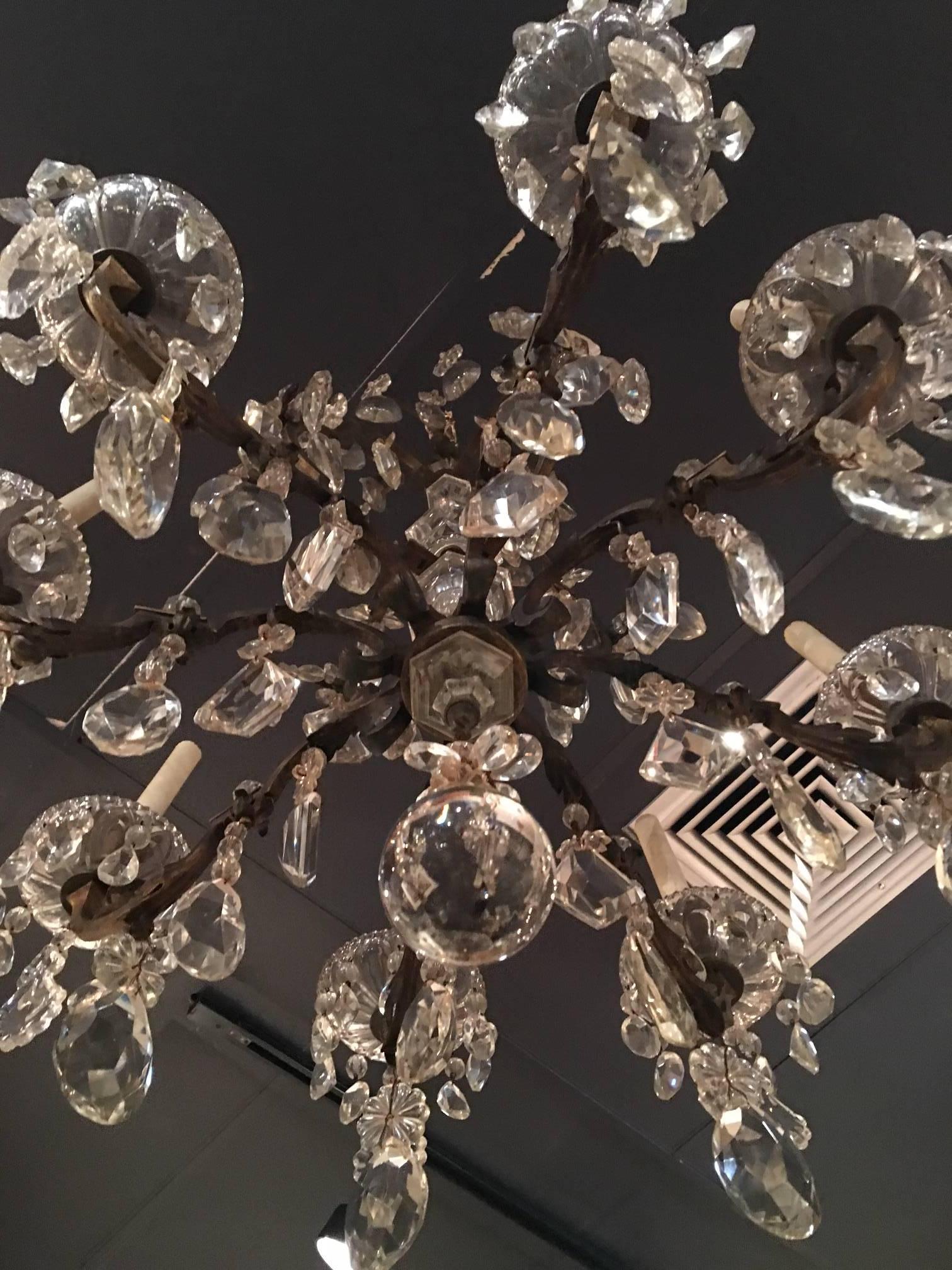French Eight-Light Crystal Chandelier, 19th Century 6