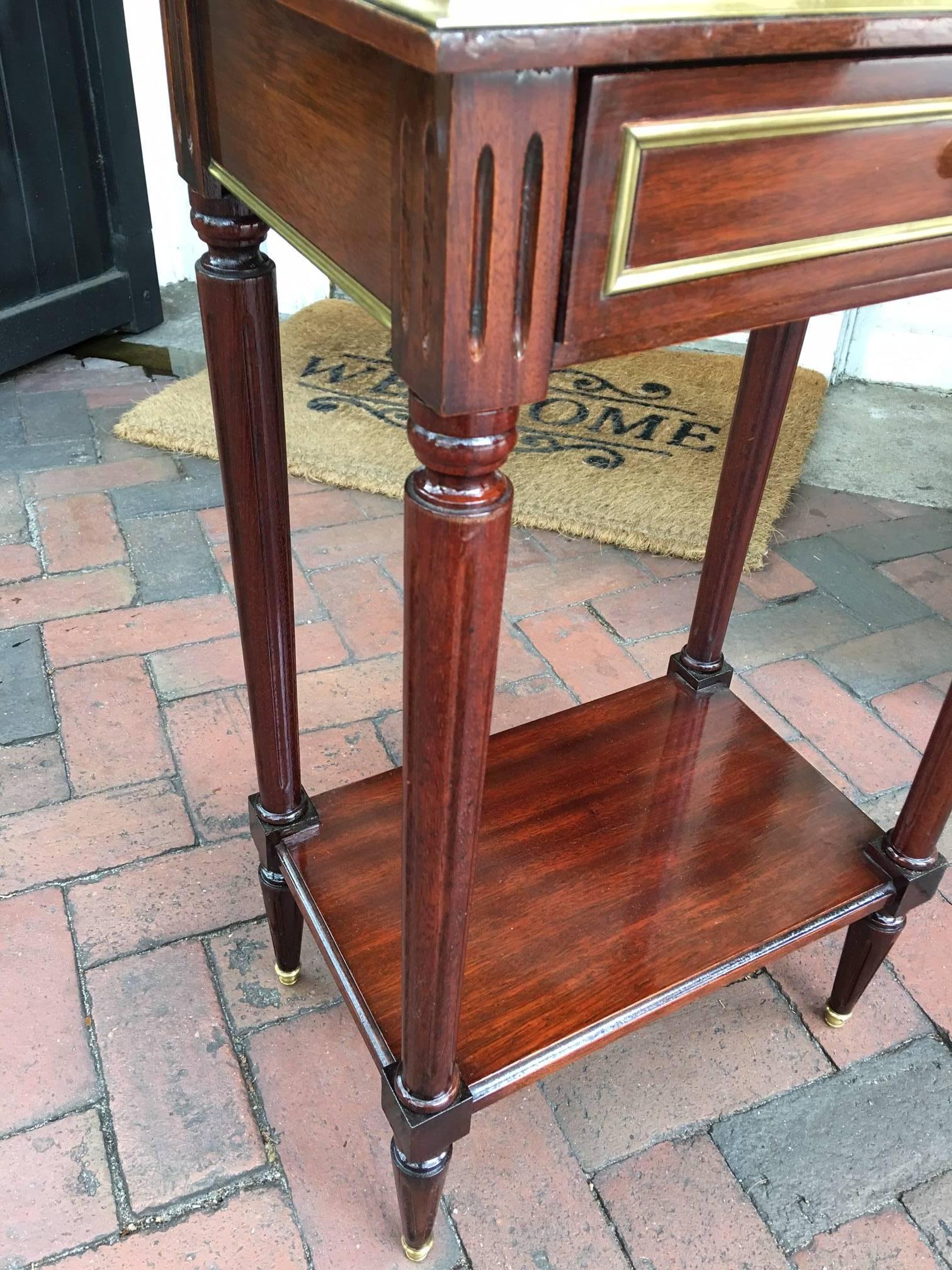French Directoire Style Side or End Table with a Leather Top, Late 19th Century 2