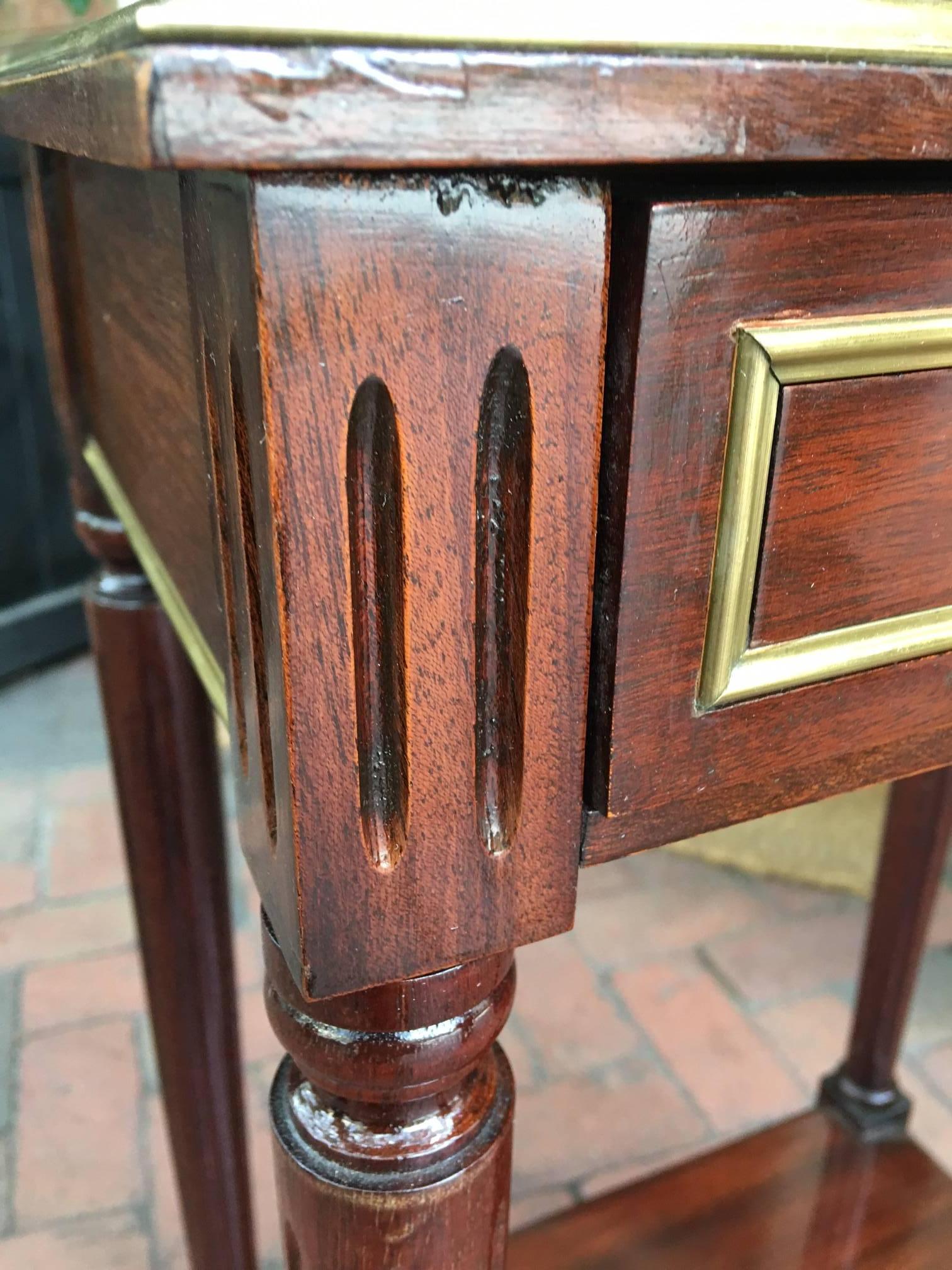 French Directoire Style Side or End Table with a Leather Top, Late 19th Century 4
