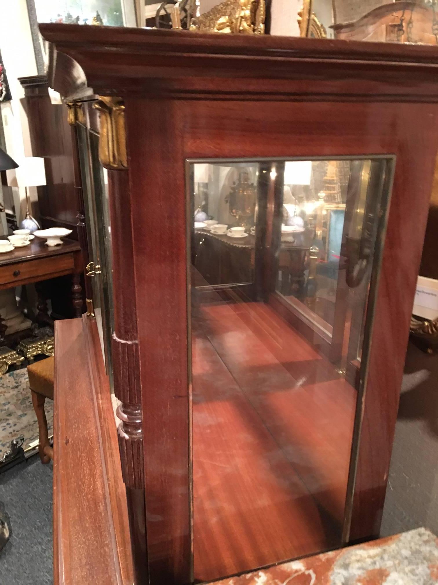 French Directoire Sytle Mahogany Cabinet with  Glass Doors, 19th Century 5