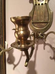 Pair of Brass French Three Candle Sconces, 19th Century
