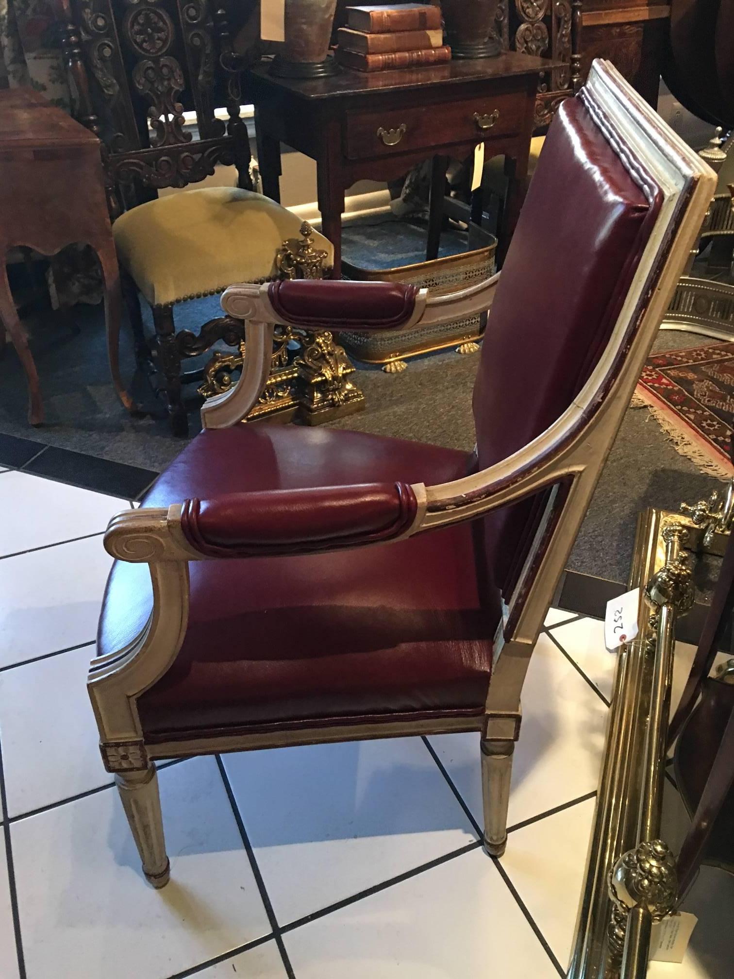 Pareja de Fauteuils o Sillones Pintados Estilo Luis XVI, Siglo XIX siglo XIX en venta