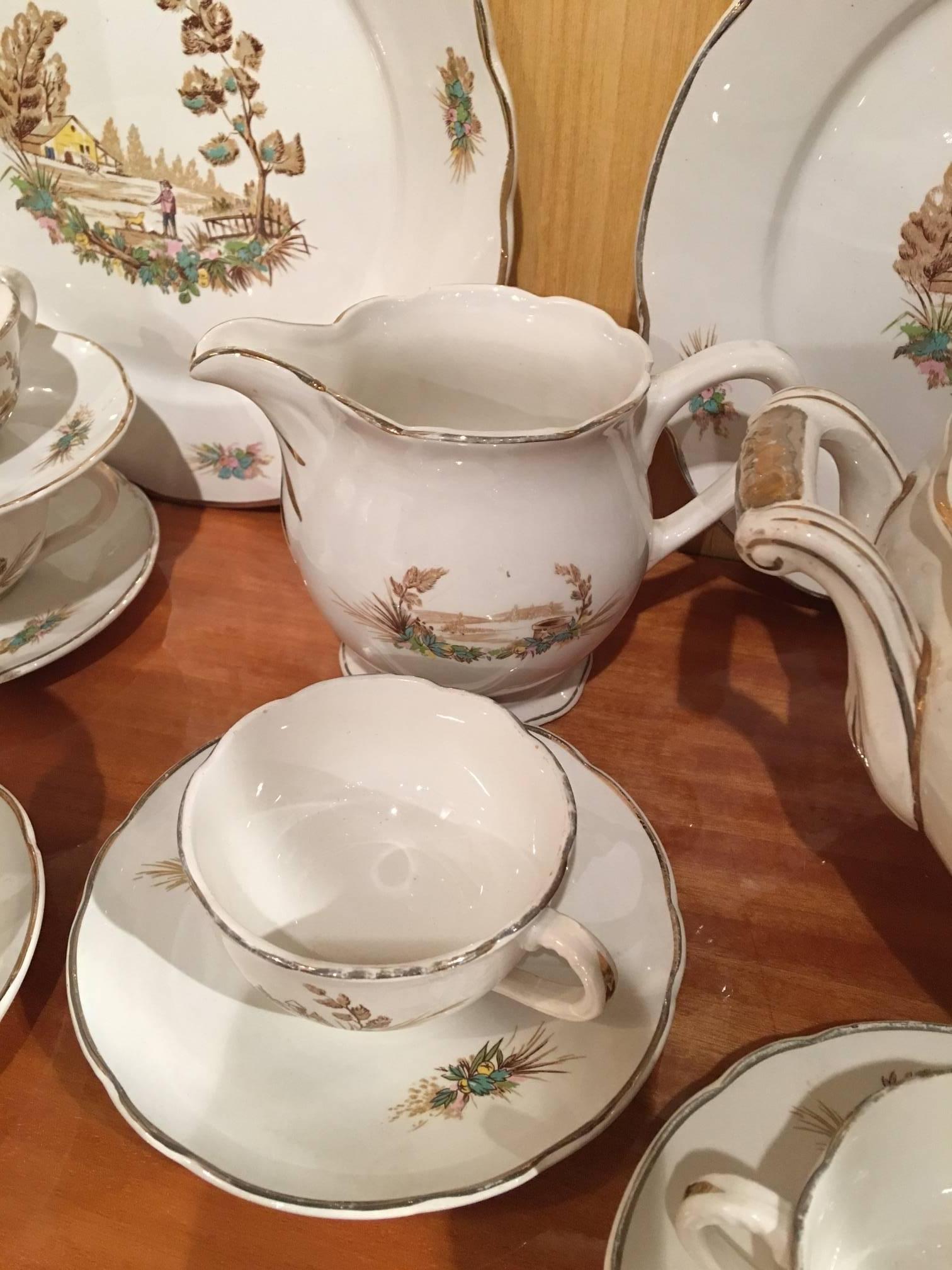Set of French Dicoin Vieux Marseille China Dishes, Early 20th Century 2