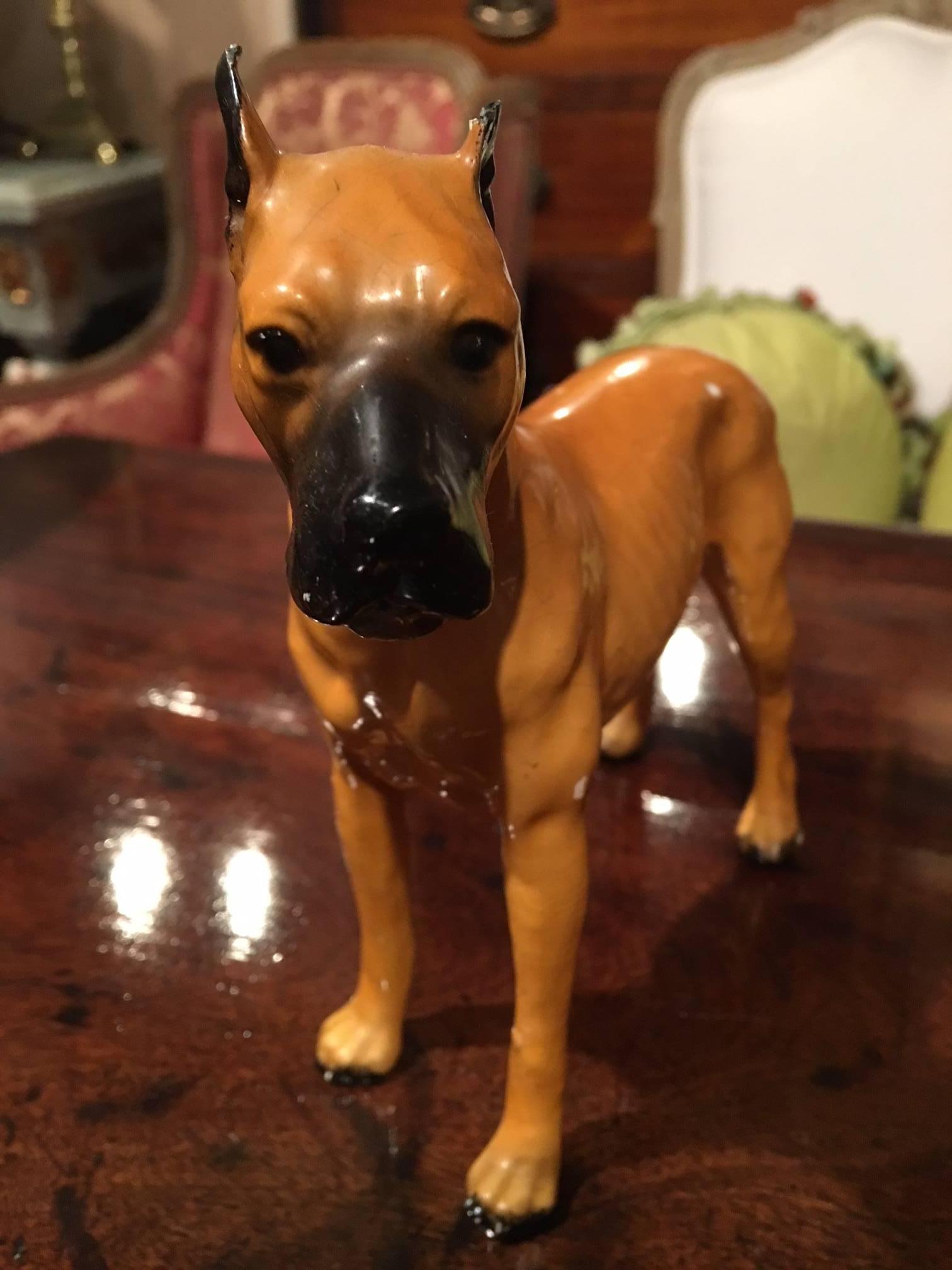 English Porcelain of a Great Dane Dog, Early 20th Century 3
