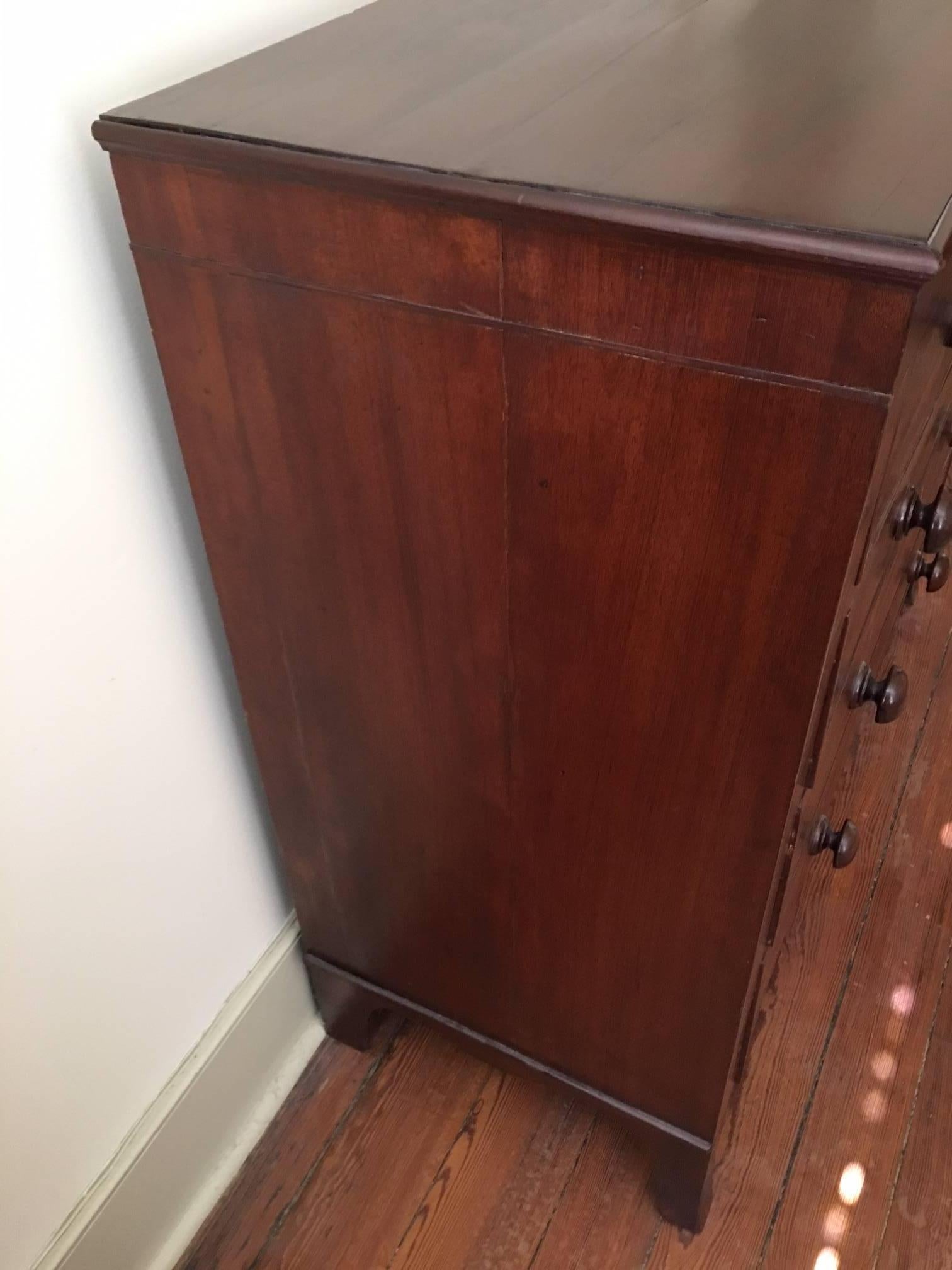 English Mahogany and Inlay Chest of Drawers, 19th Century In Excellent Condition In Savannah, GA