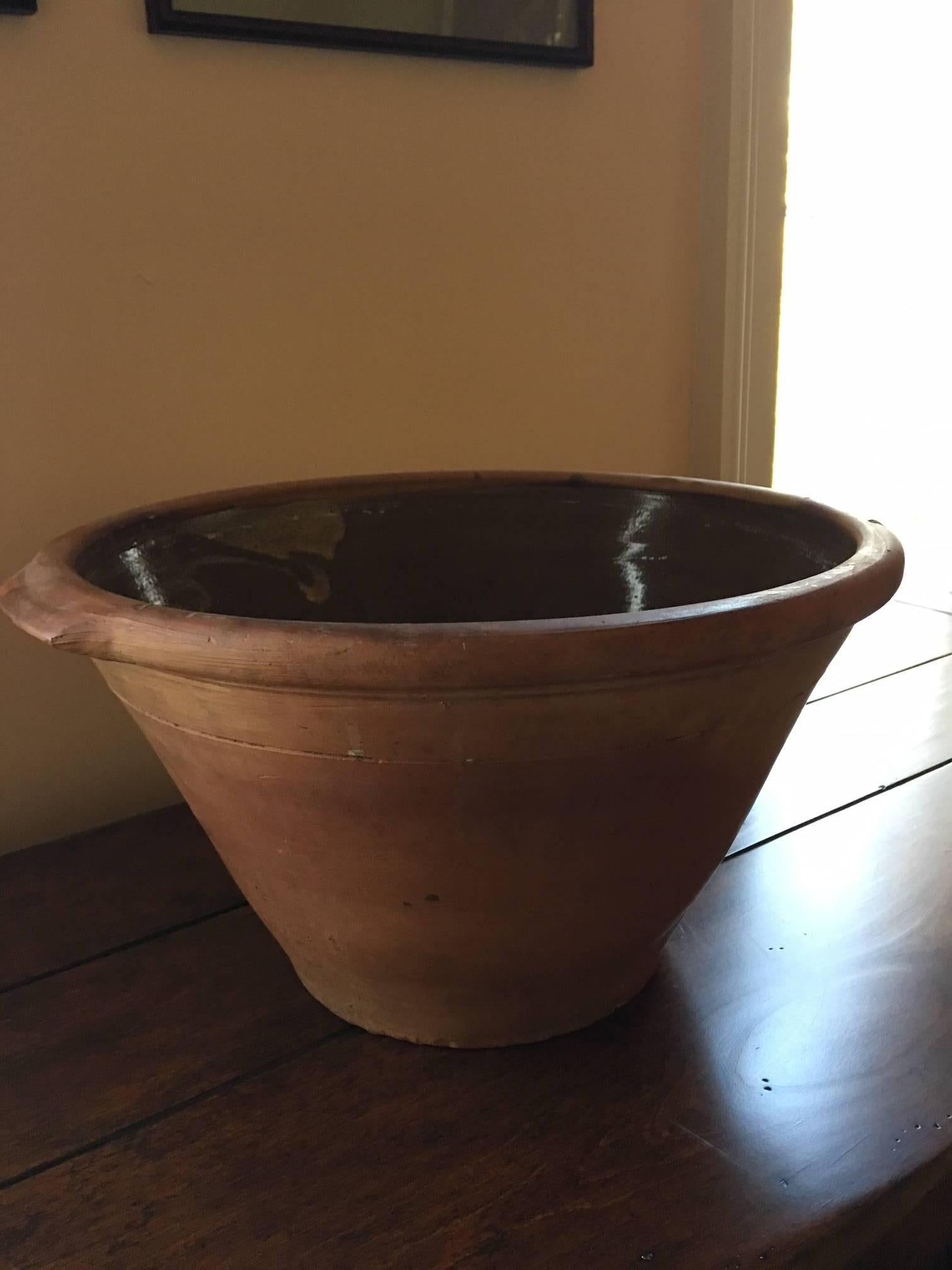 Large terracotta bowl, late 20th century.
 