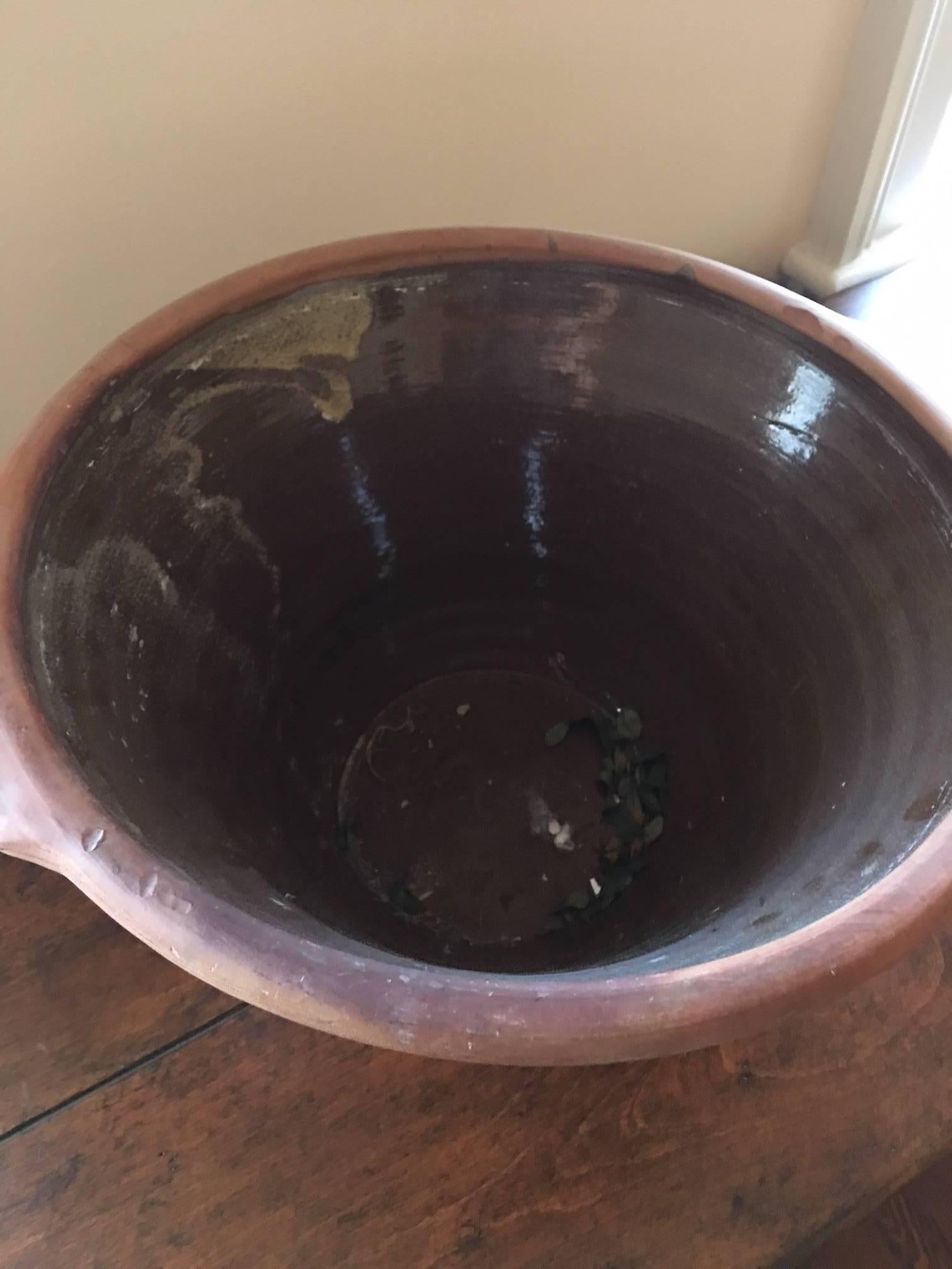 American Large Terracotta Bowl, Late 20th Century