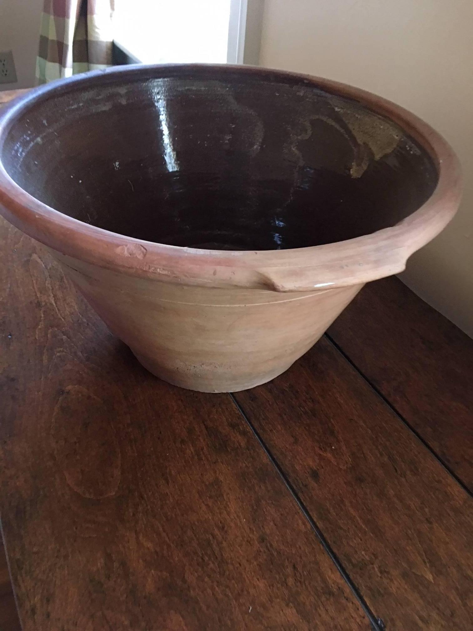 Large Terracotta Bowl, Late 20th Century In Excellent Condition In Savannah, GA