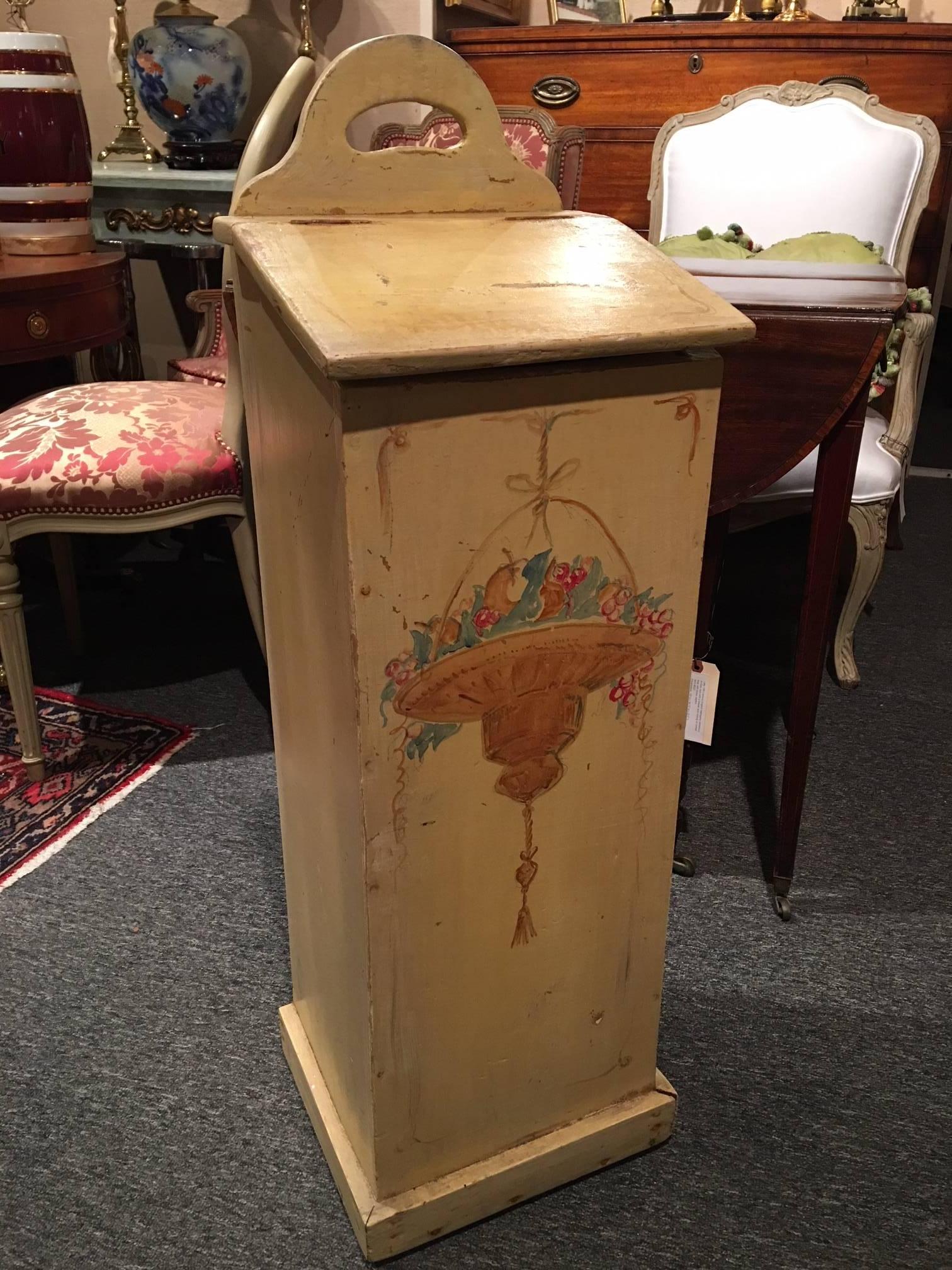 Hand-painted French bread or baguette box, late 19th century.
   
