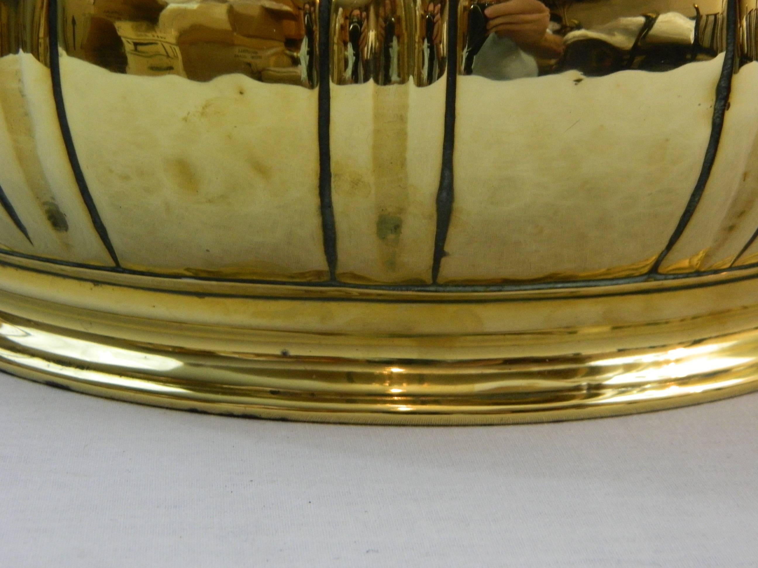 French Brass Round Planter with Design all Around, 19th Century For Sale 1