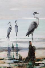 "Beach of Berck at Low Tide" Oil on Canvas