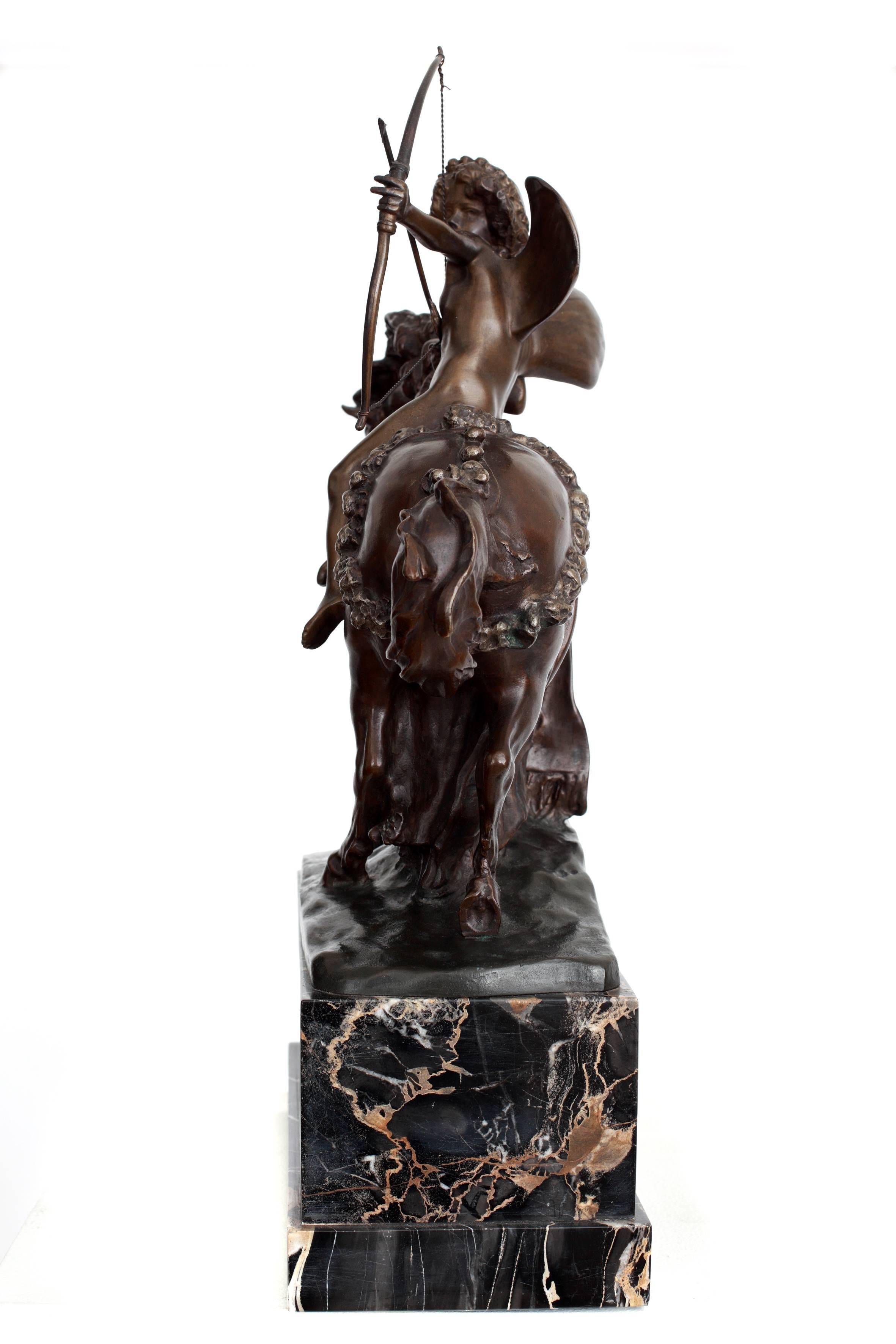 Austrian Horseback Riding Amor Armed with a Bow and Aiming his Arrow  For Sale
