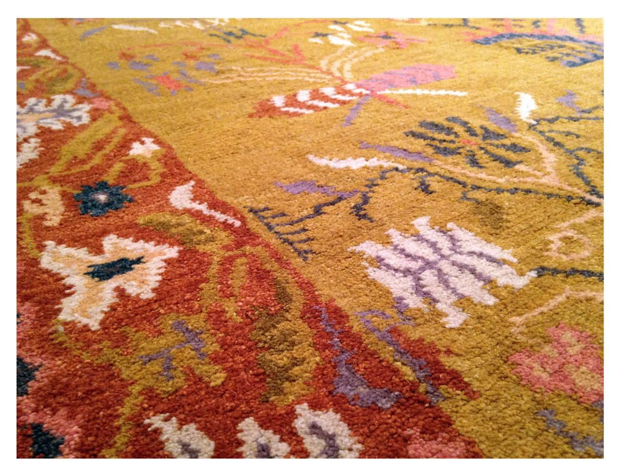 Modern Floral Oushak Rug For Sale