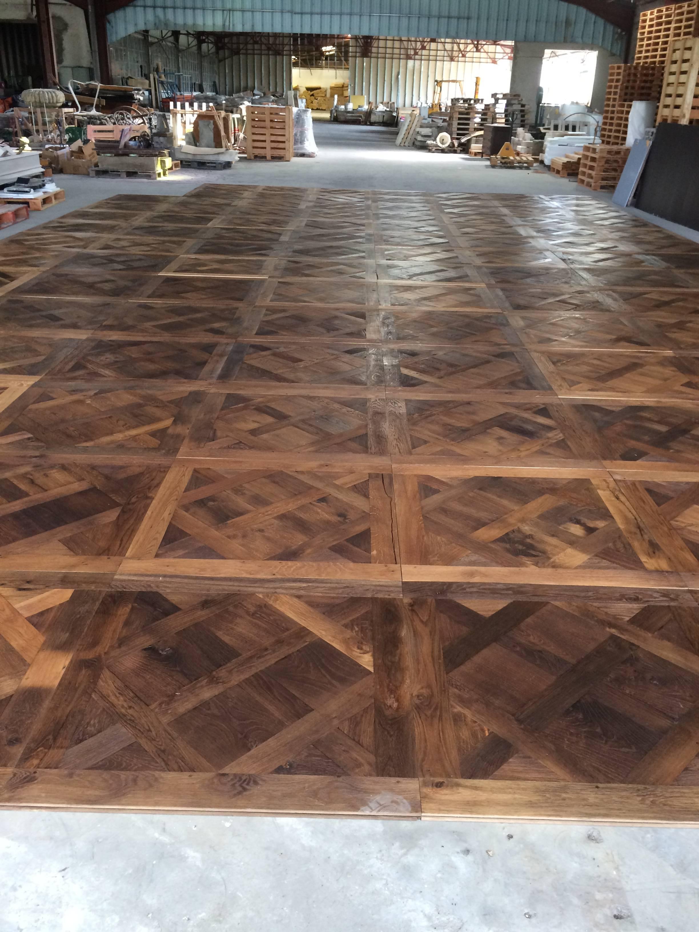 20th Century French Parquet de France Solid Antique Oak Handmade French Tradition, France For Sale