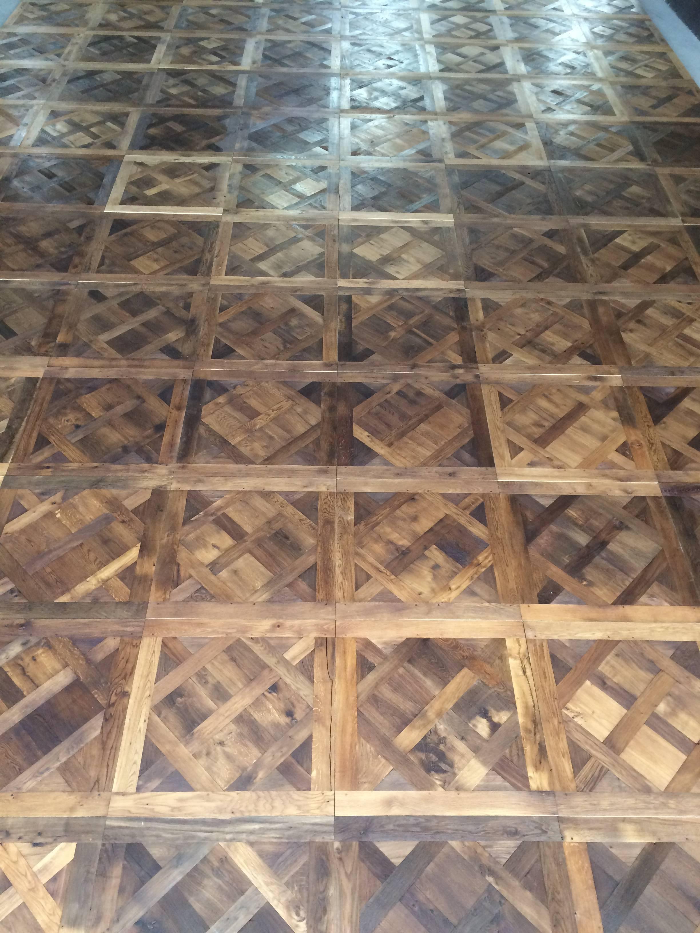 French Parquet de France Solid Antique Oak Handmade French Tradition, France For Sale 1