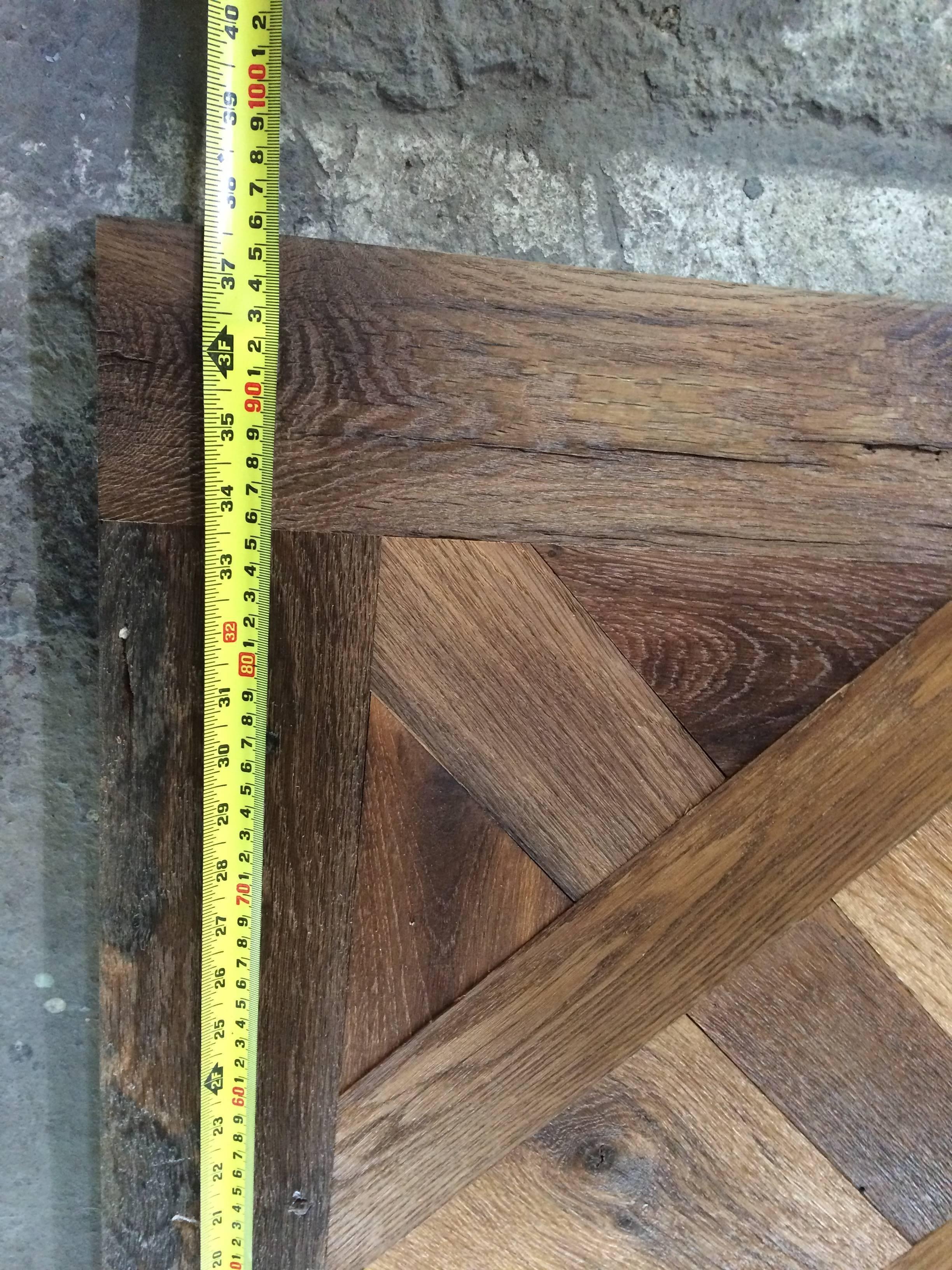 French Parquet de France Solid Antique Oak Handmade French Tradition, France For Sale 3