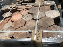 French Antique Terra cotta Hexagonal Flooring, 18th Century, France.