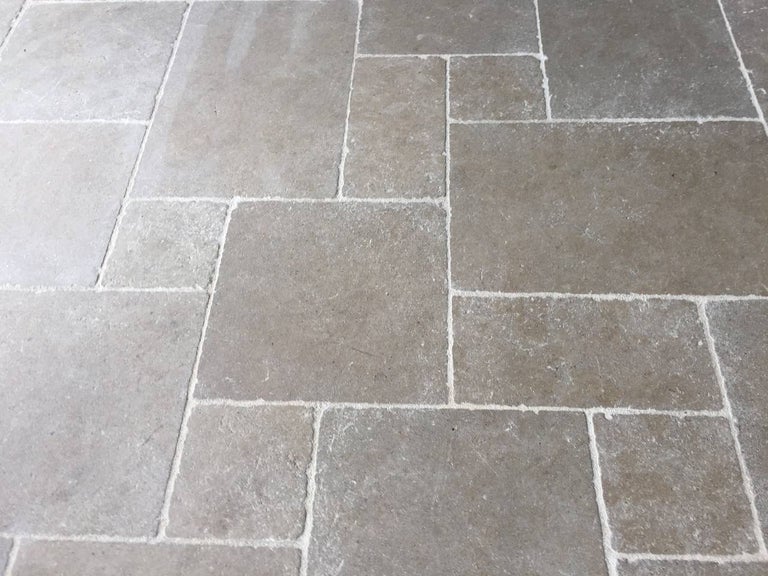 French Limestone Flooring with Antique HandFinishing Random Pattern, France. For Sale at 1stDibs