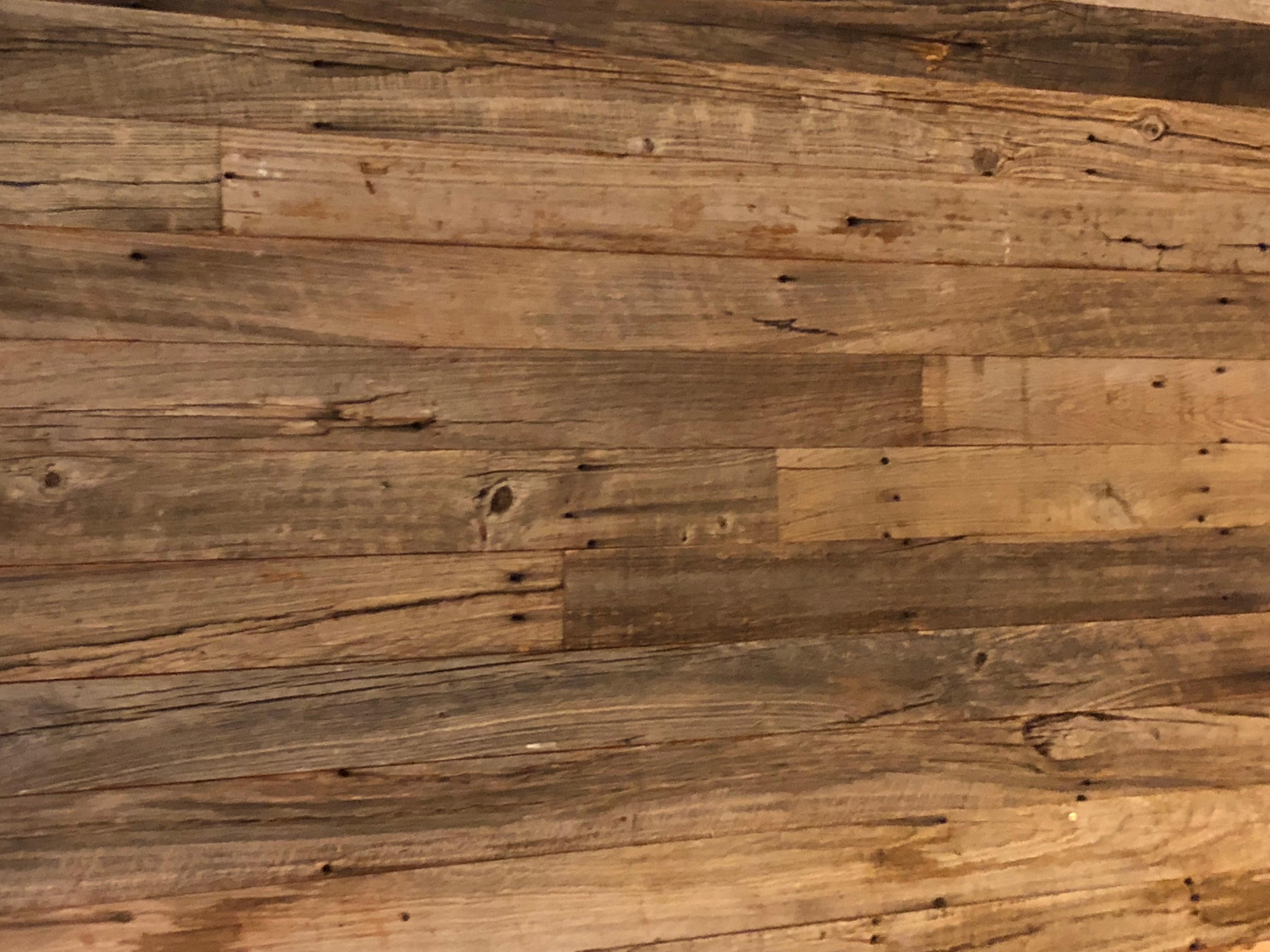 Reclaimed French Solid Wood Oak Flooring from France In Fair Condition For Sale In LOS ANGELES, CA