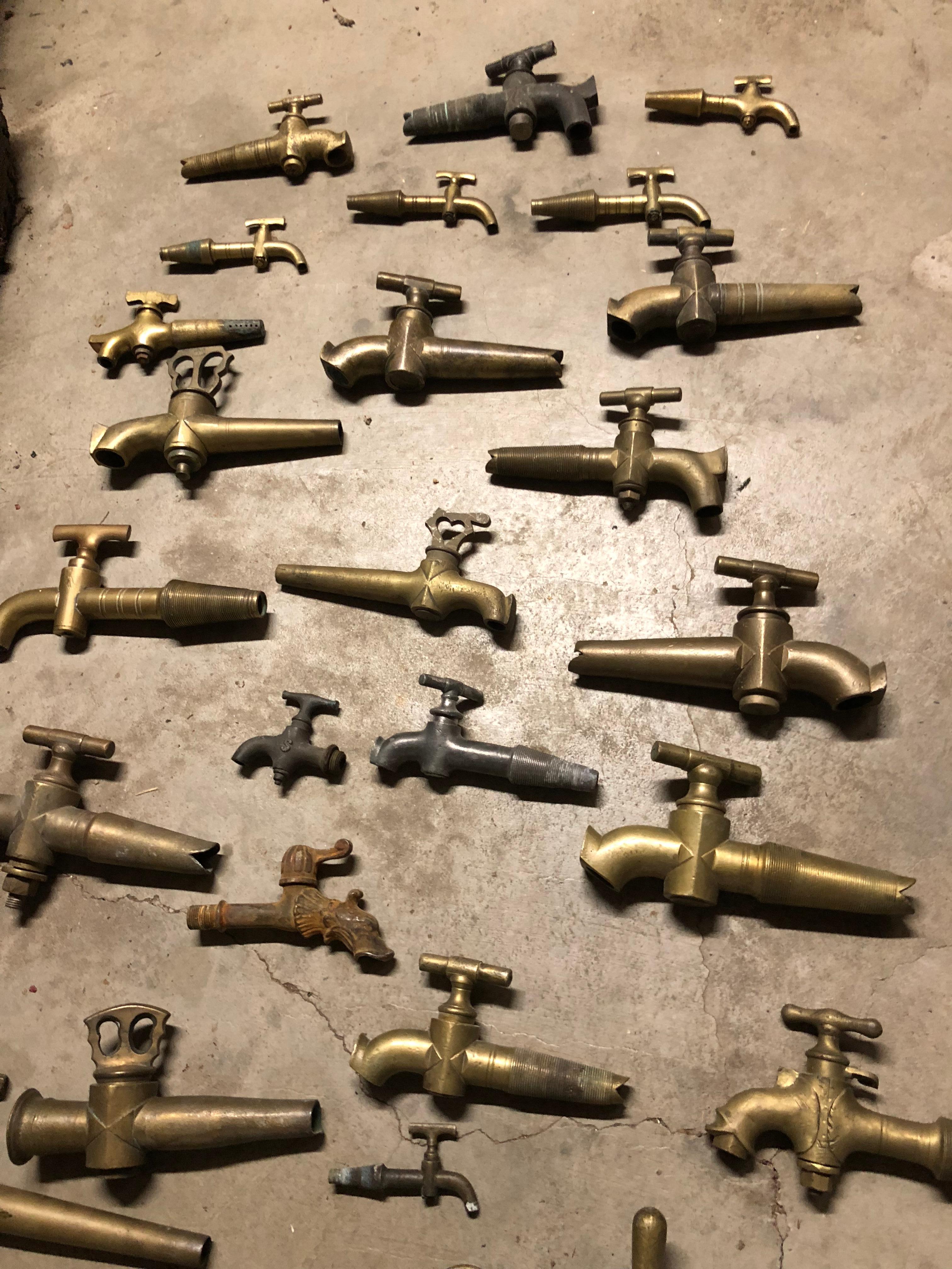 Original French Antique Solid Bronze Spouts, 1800s, France In Good Condition For Sale In LOS ANGELES, CA