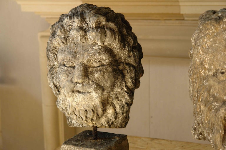 Collection of 6 Gods Head Statues Handcrafted in Limestone, Late 20th