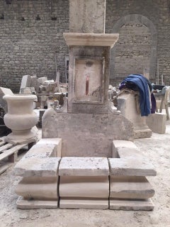 French Antique Limestone Fountain Hand-Carved late 20th Century, France