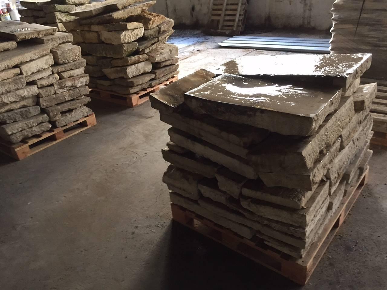 Original and unique French antique limestone flooring 