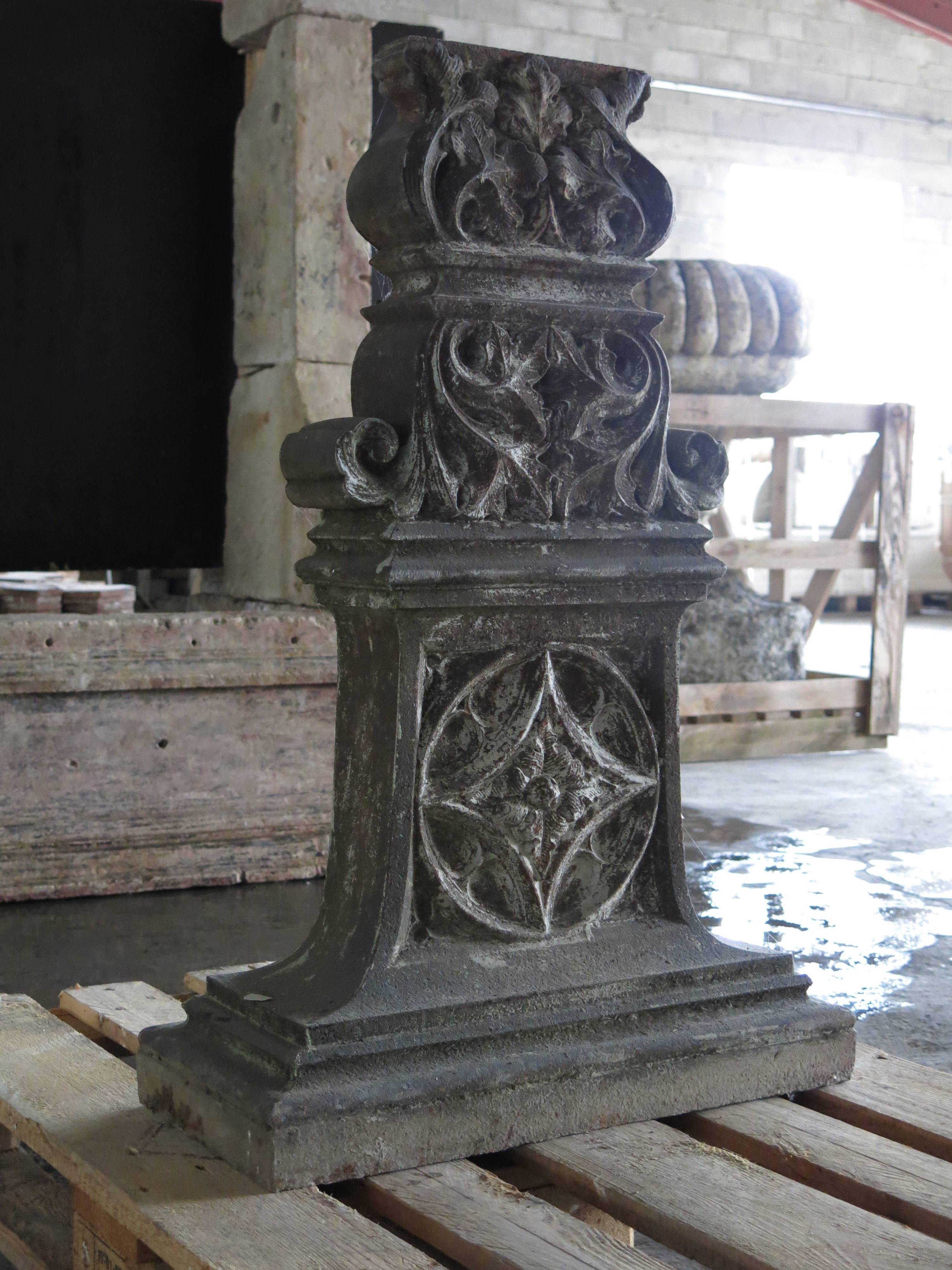 Cast Winery Pedestal French Art Antique in Iron, 1800s, France For Sale