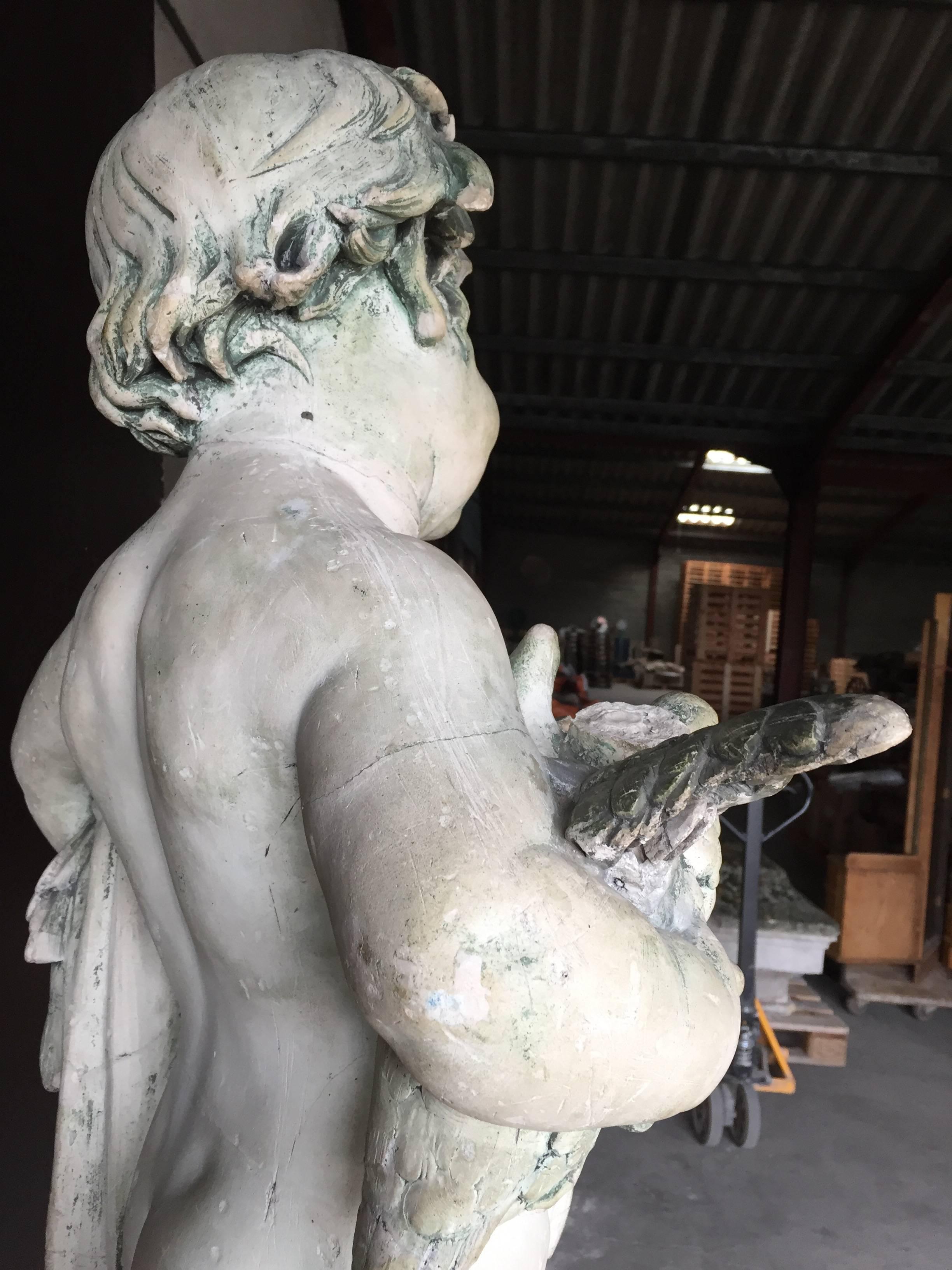 French Statue Enfant aux Canards by Albert-Ernest Carrier-Belleuse 19th C France In Good Condition For Sale In LOS ANGELES, CA