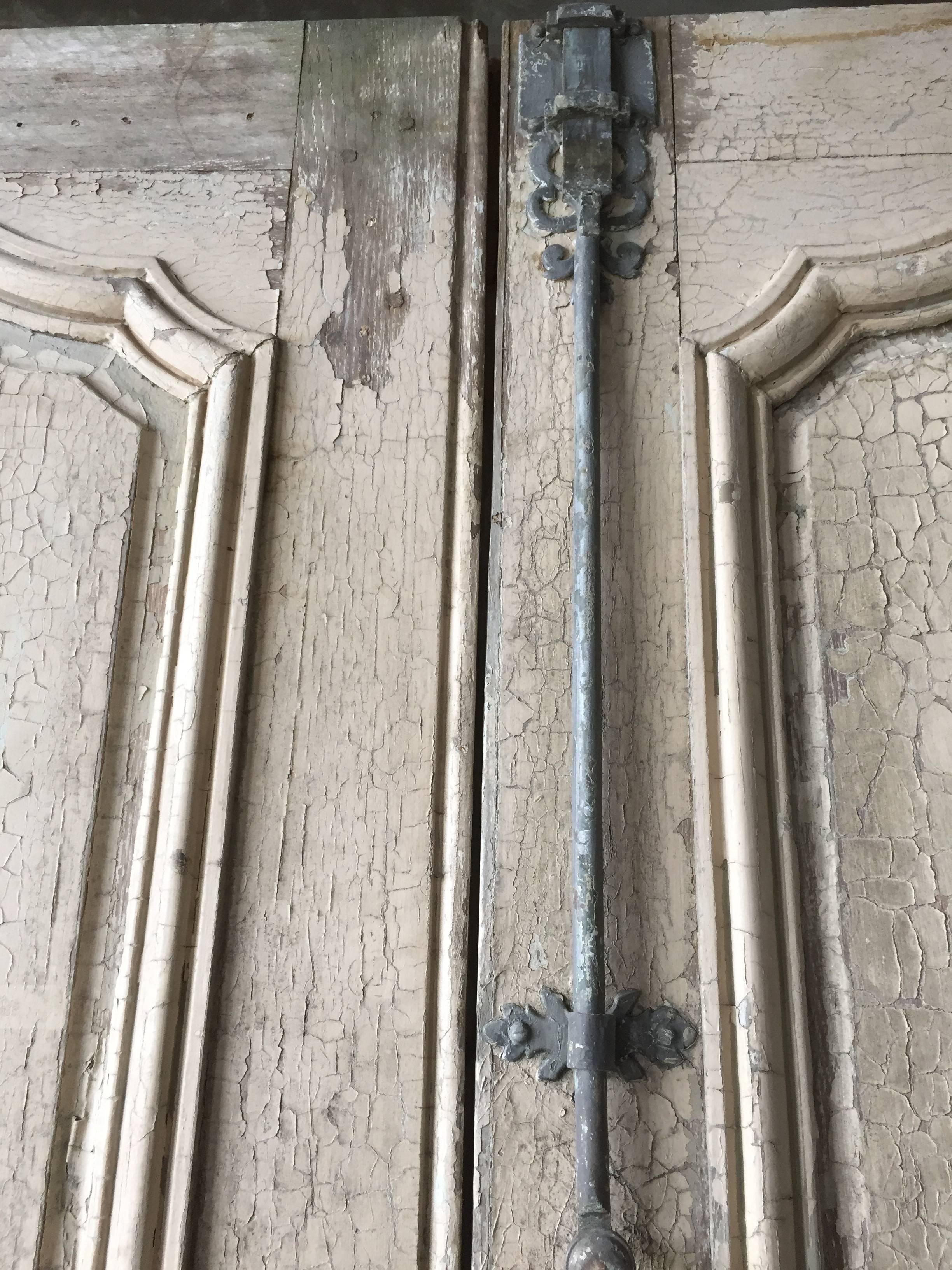 Oak French Chateaux Entrance Doors and Fittings, Original, 18th Century, France