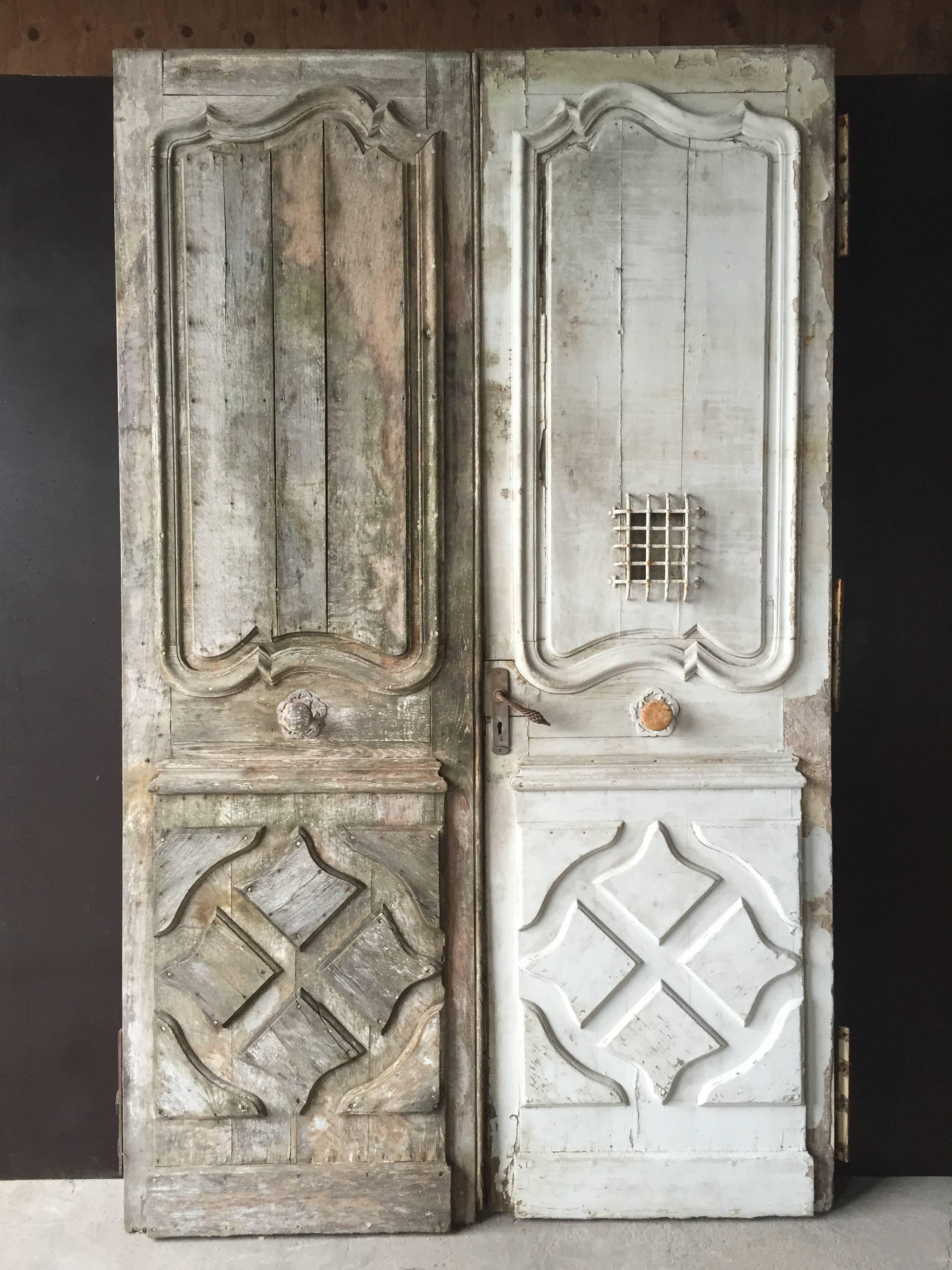 Hand-Crafted French Chateaux Entrance Doors and Fittings, Original, 18th Century, France