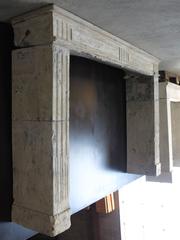 French Antique Louis XVI Period Fireplace Hand-Carved, circa 1790, France