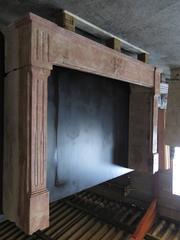 French Antique Louis XVI Period Fireplace Solid Marble Hand-Carved, circa 1790s
