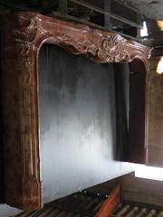 French Louis XV-Regency Period Fireplace Hand-Carved Marble, circa 1720s, France