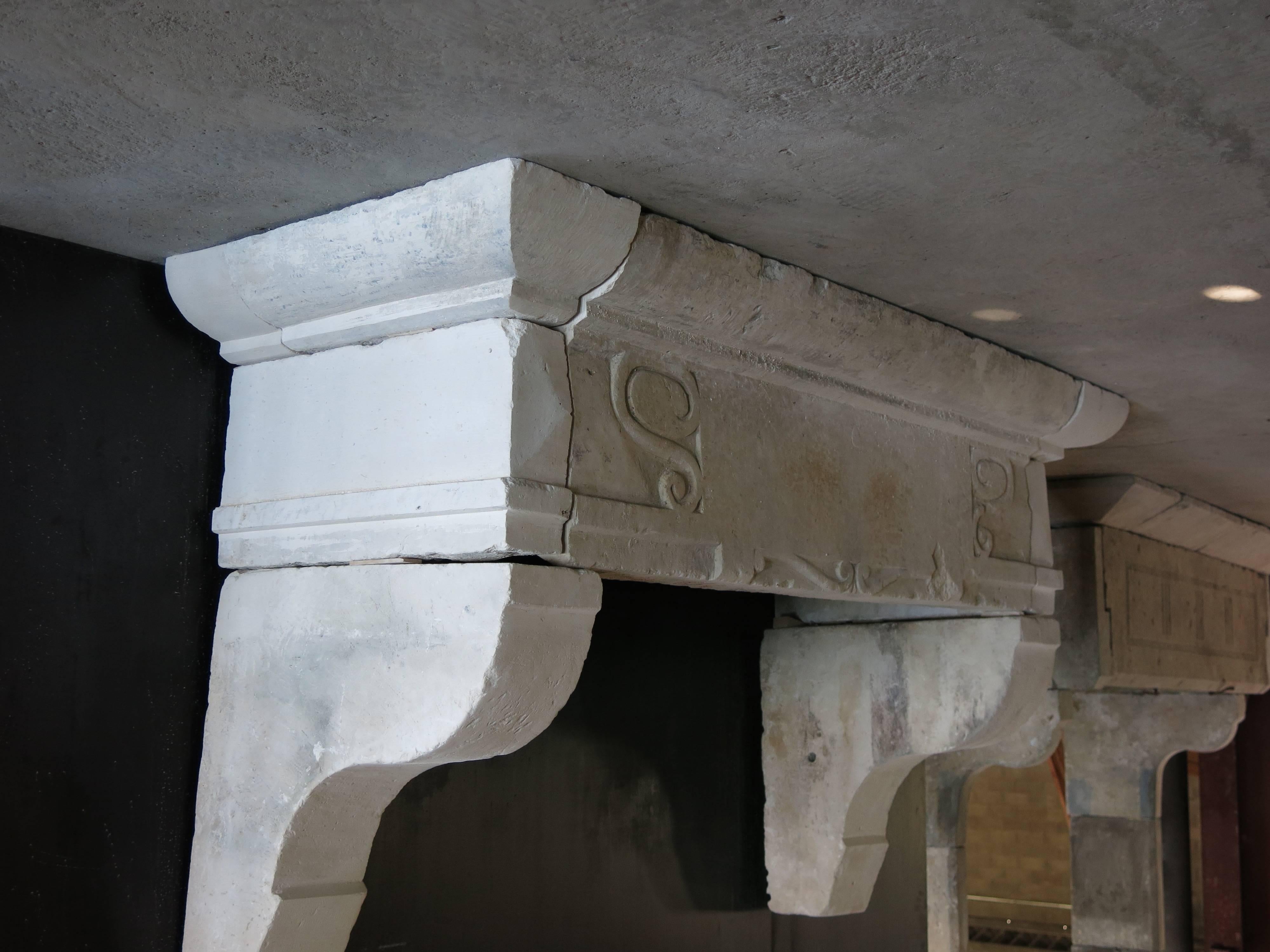 Hand-Carved Renaissance Style Fireplace, 18th Century 