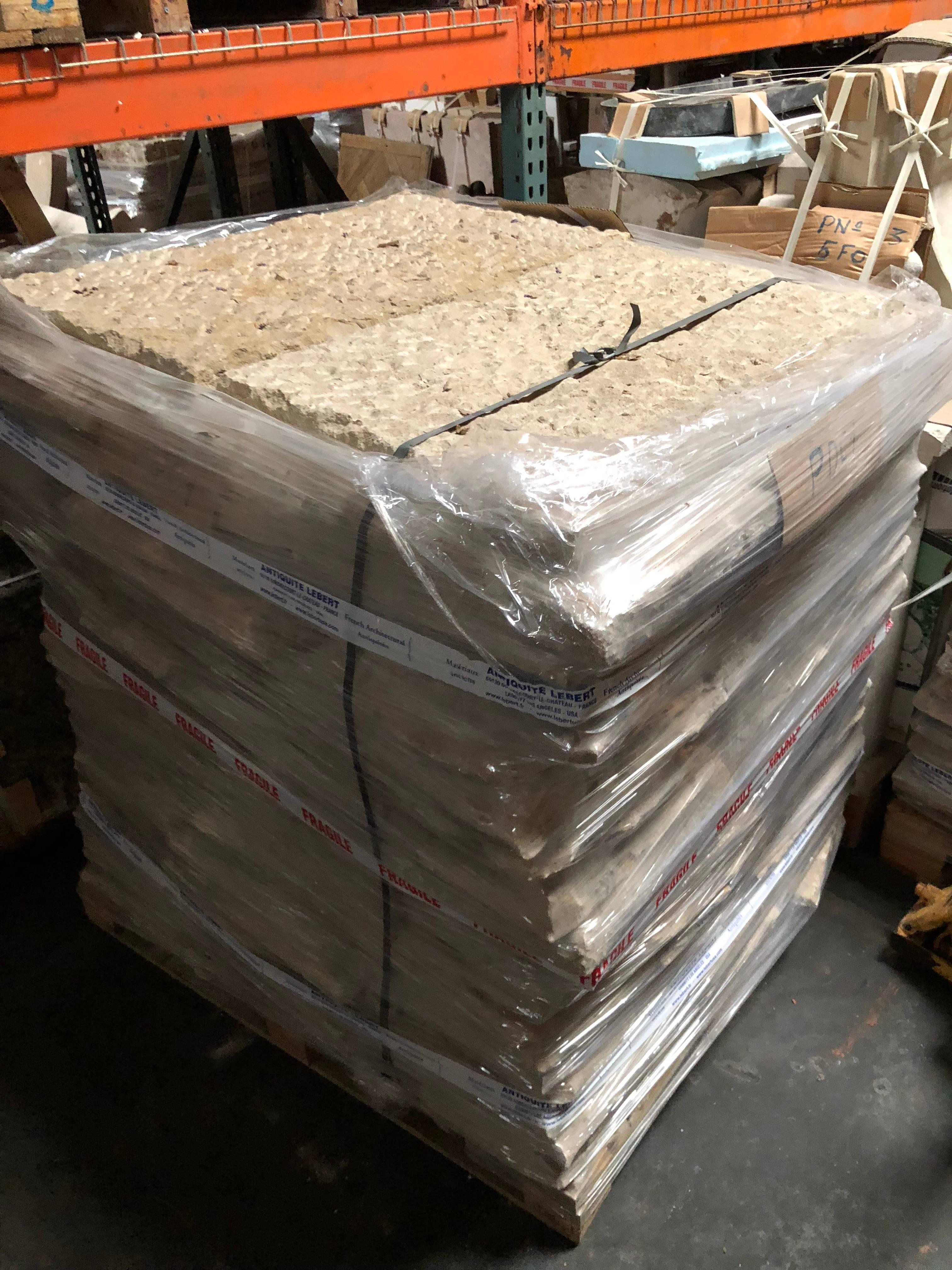Original and authentic French antique terra cotta flooring, hexagonal, square and parrefeuille available (price per square foot).
Also 18th century dalles de Bourgogne, limestone, solid wood oak floors. Ready for installation. Available right now