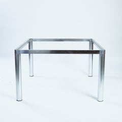Dutch Modernist Marble & Brushed Aluminum Dining Table by Kho Liang Ie, Artifort