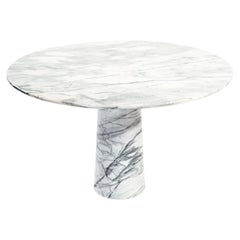 Table de salle à manger italienne ronde en marbre Angelo Mangiarotti, 1970