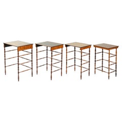 Gillows of Lancaster, Regency specimen wood 4 nest tables with chess table, 1815