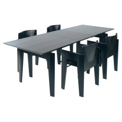 Postmodernes Esszimmer-Set mit 4 Stühlen und ausziehbarem Tisch von Arnold Merckx, 1980er Jahre