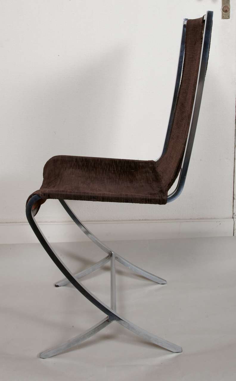 Ten chromed steel Chairs by Maison Jansen, 1970s In Good Condition In Paris, FR